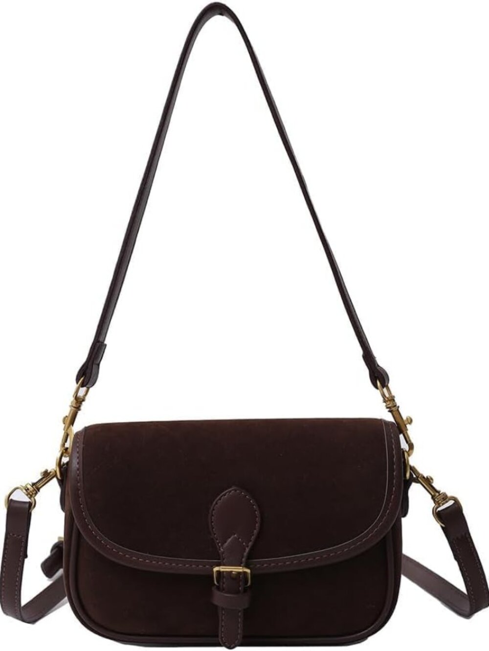 Brown Suede Bag for Women, Burgundy Fall Wine Purse, Trendy Small Crossbody Bag